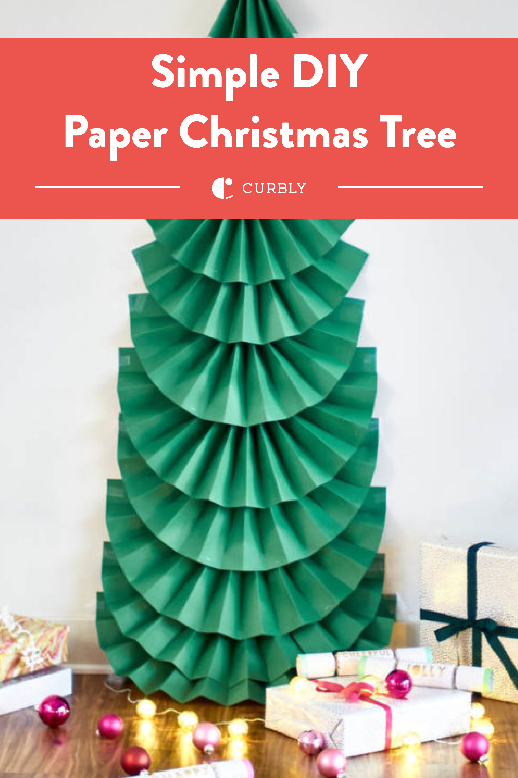 Make It! DIY LifeSized Folded Paper Christmas Tree Curbly