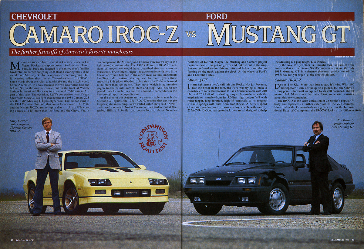 Vintage R&T Comparison: 1984 Camaro Iroc-Z Vs Mustang Gt – Showdown | Curbside Classic