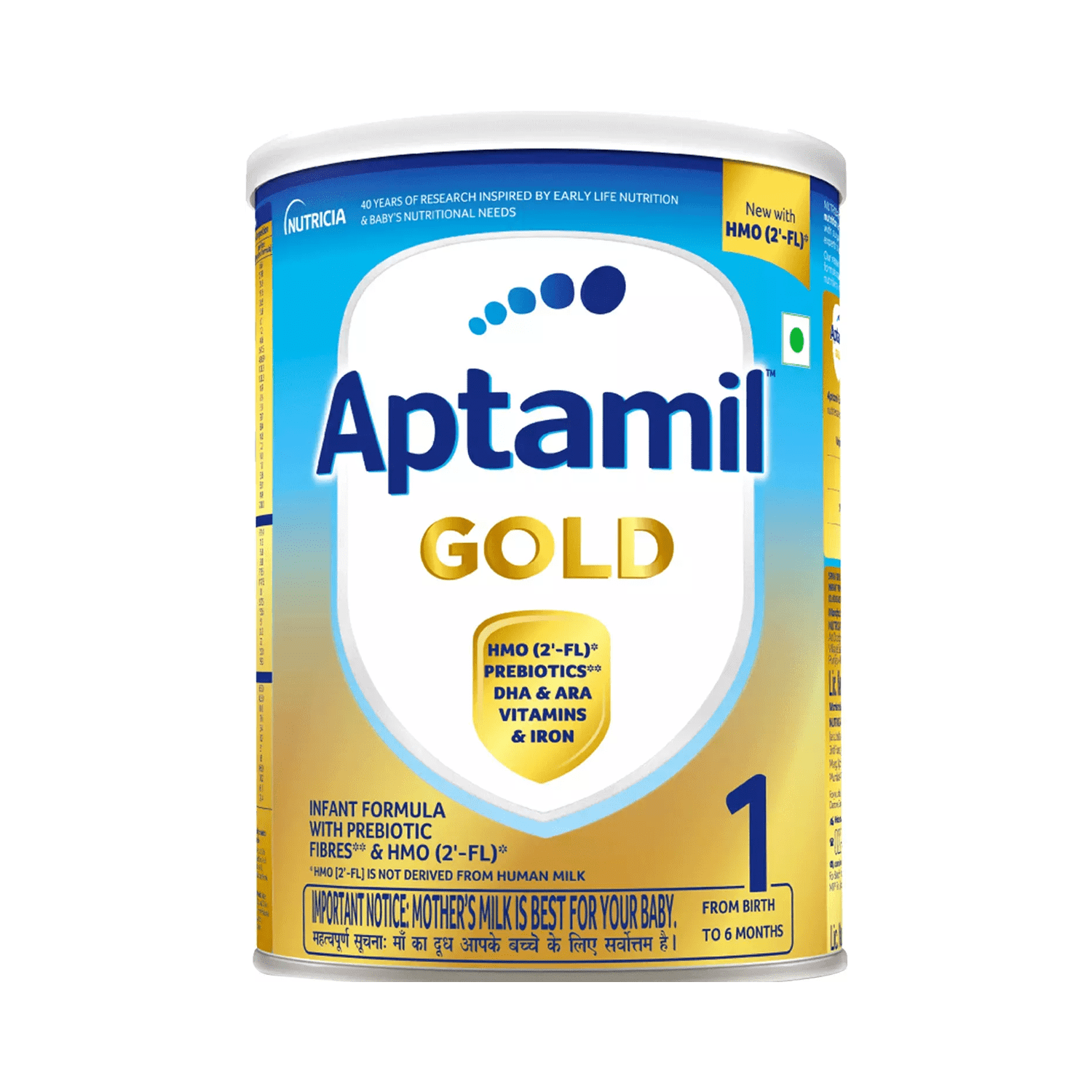 Aptamil Gold 1 Infant Formula Powder With Prebiotics (Upto 6 Months), Stage 1400g Tin