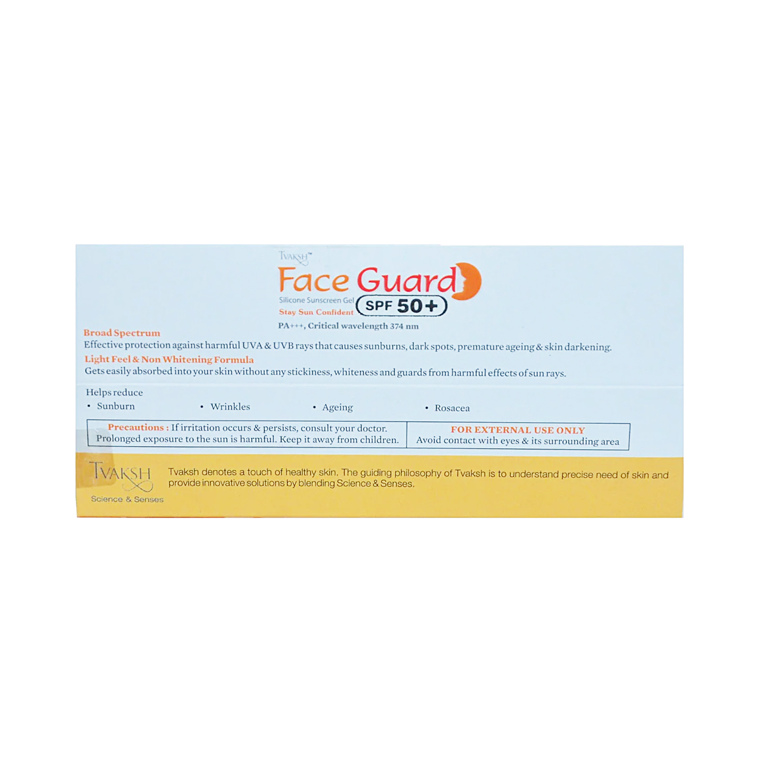 Tvaksh Face Guard SPF 50+ Sunscreen Gel 30g Cureka Online Health