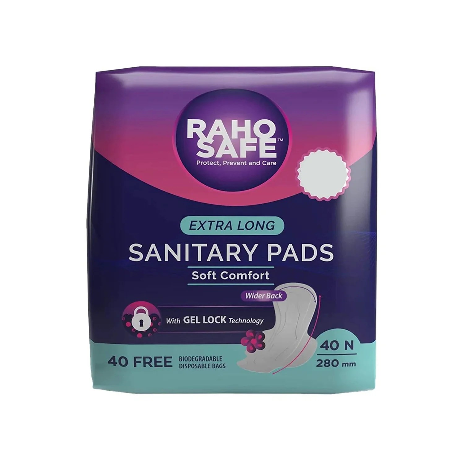 Raho Safe Extra Long Scented Sanitary Pads 40 Pads Cureka