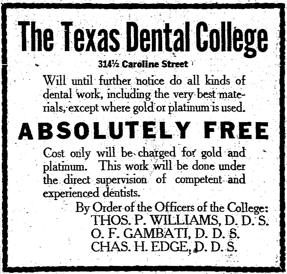Texas Dental College A Curious Histonian