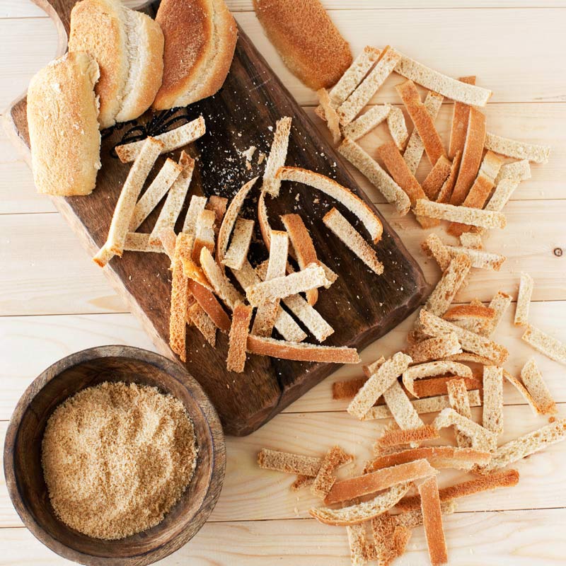 Bread crumbs from bread ends and crusts Curious Nut