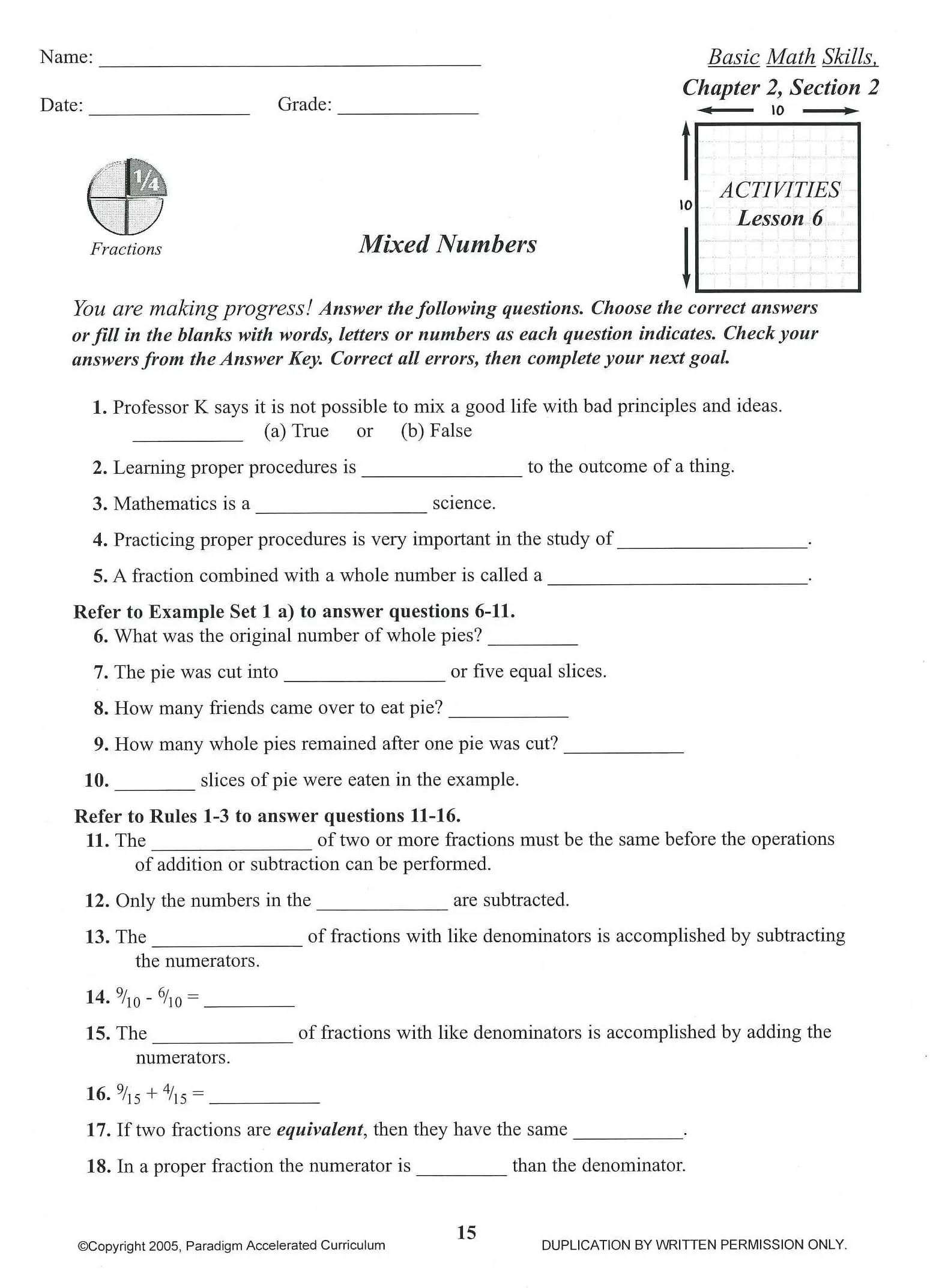 Basic Math Skills Chapter 2 Activities! Save Now!