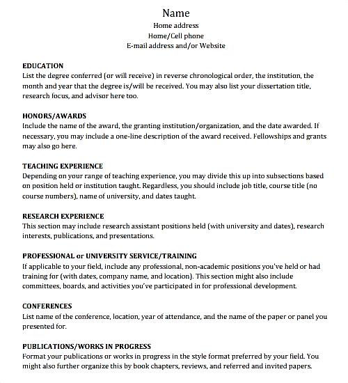 Academic CV Template Download Free Samples , Examples & Format Resume