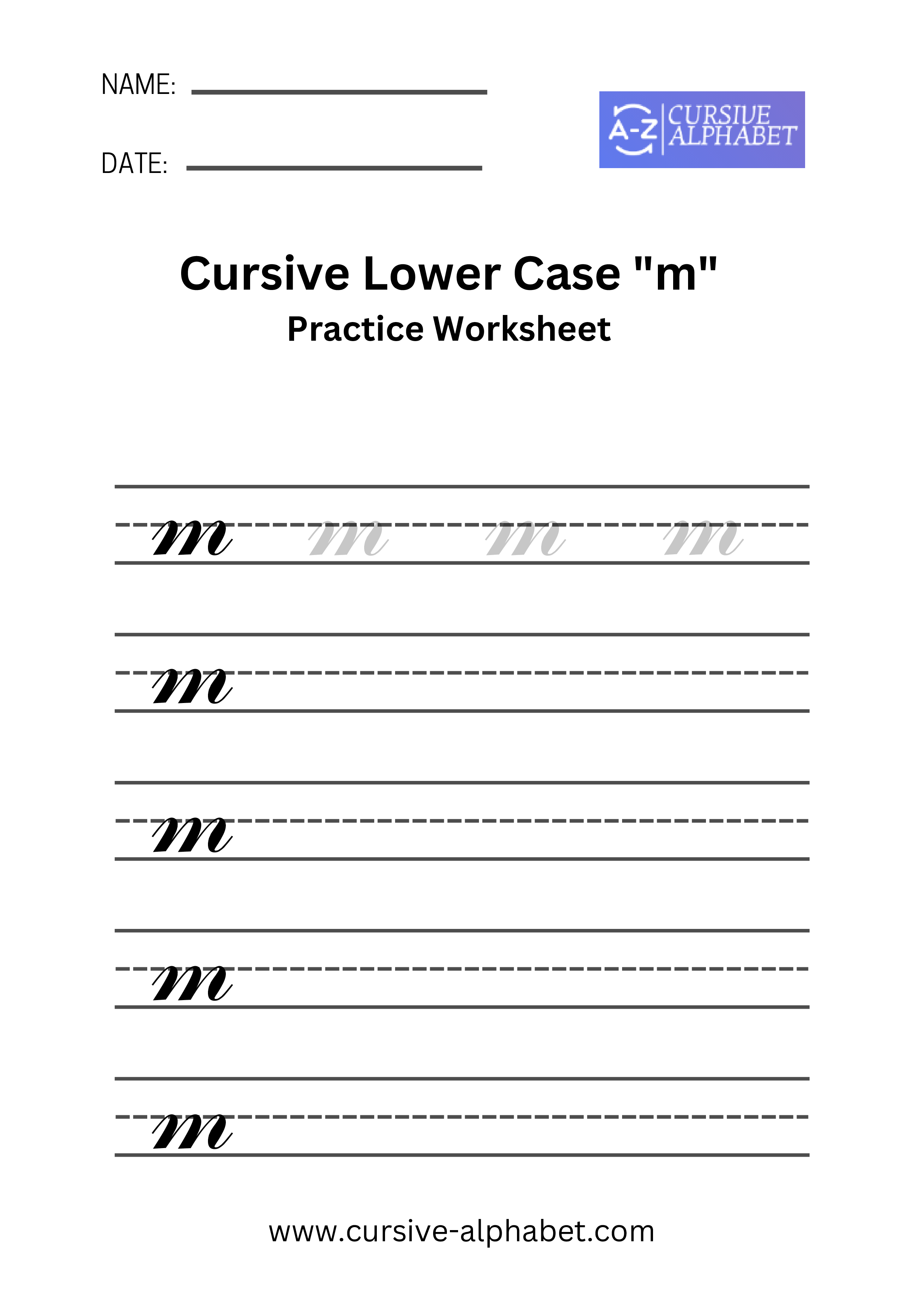 Lowercase M Cursive