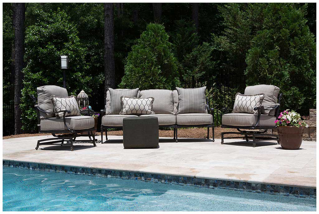 Hanamint Grand Tuscany Style Deep Seating Cushion Canvas True Blue Cushion Connection