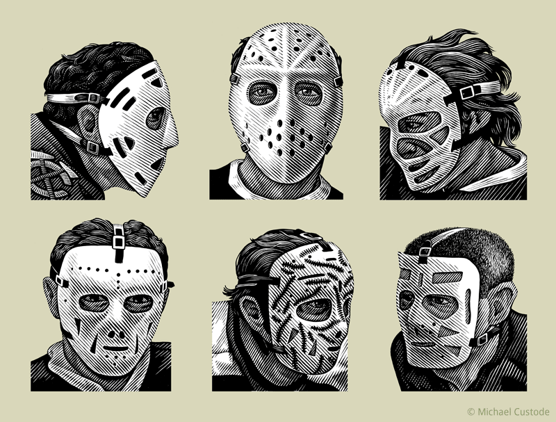 Goalie masks Michael Custode Illustration and Design
