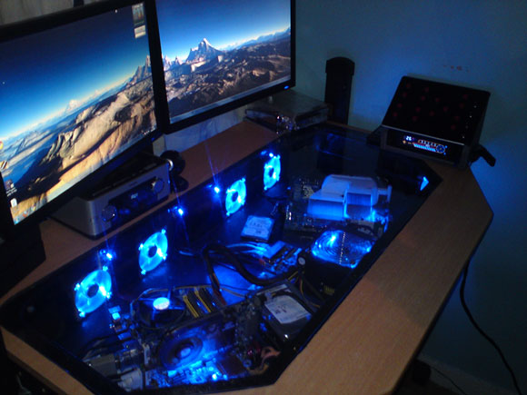 Computer desk gaming desk l shaped corner desk home office writing workstation toughened glass study keyboard cpu stand pc modern table for small spaces,black 4.4 out of 5 stars 328 4 offers from $74.83 Gaming Computer Desk - Custom Build Computers