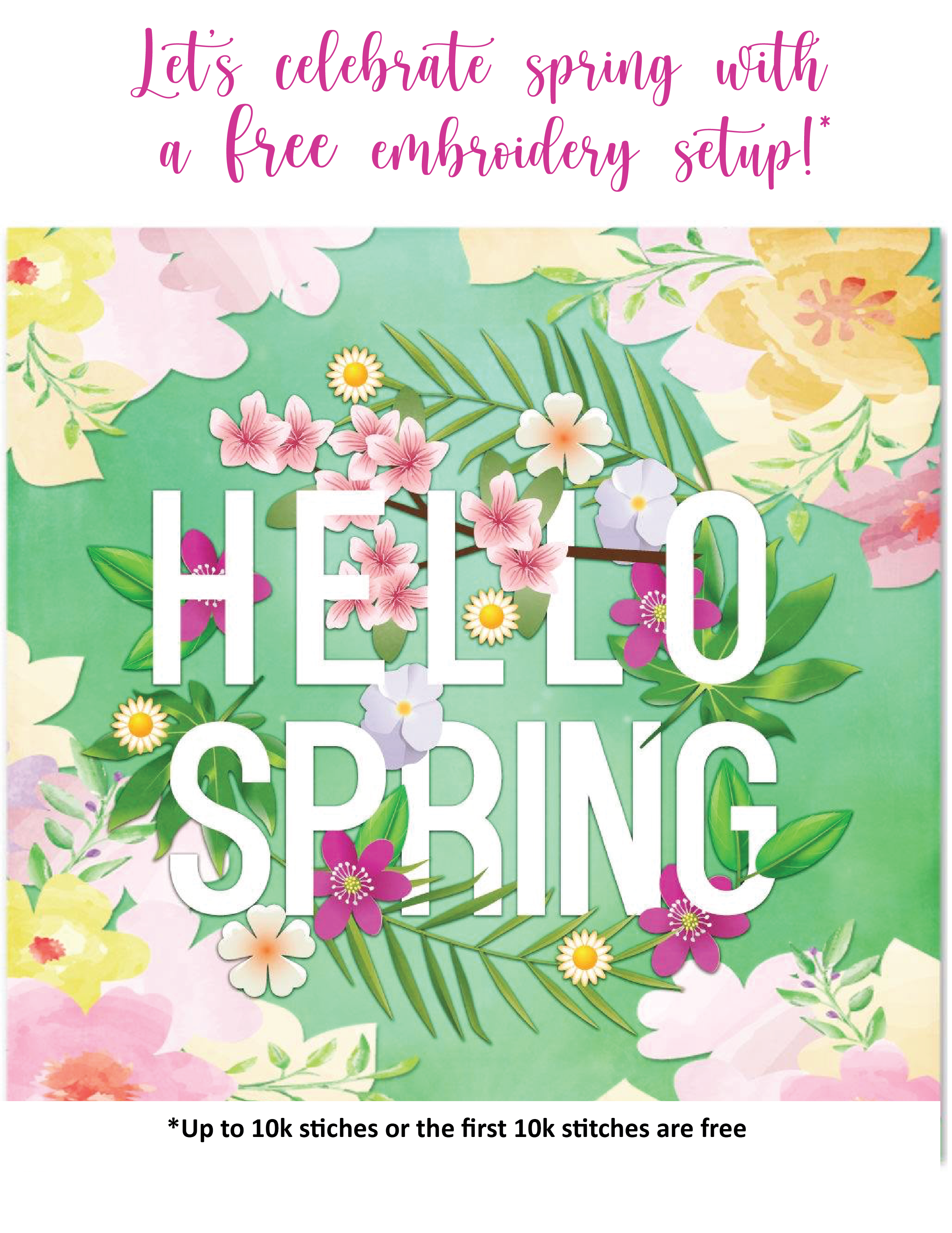 Check out this FREE embroidery setup special! Custom Imprints