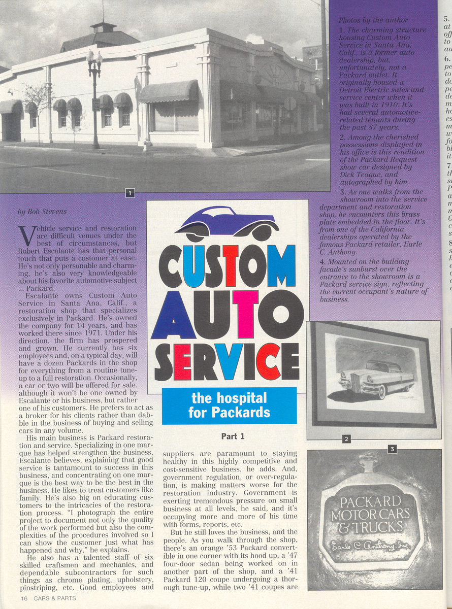Custom Auto Service - Packard Motor Car Restoration Specialist