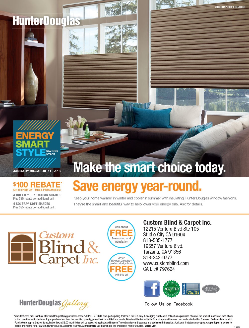 Energy Saving Window Treatments Custom Blind & Carpet Inc.