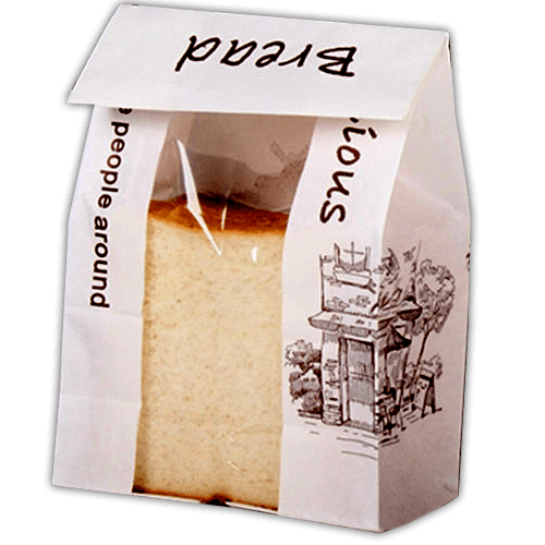 Customised Bread Packaging Bags With PVC Window Custom Cake Boxes