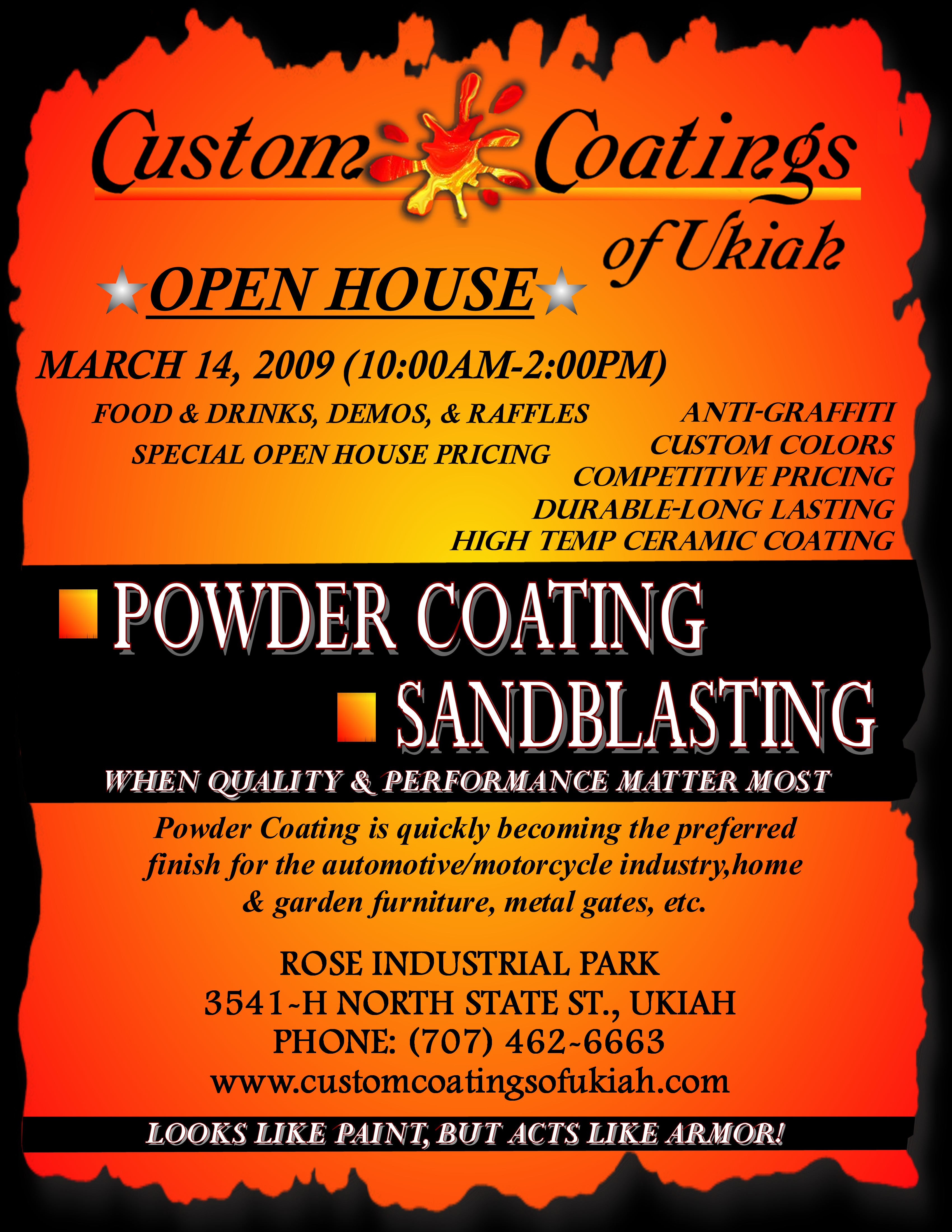 2009 OPEN HOUSE! Custom Coatings of Ukiah, The powder coating and