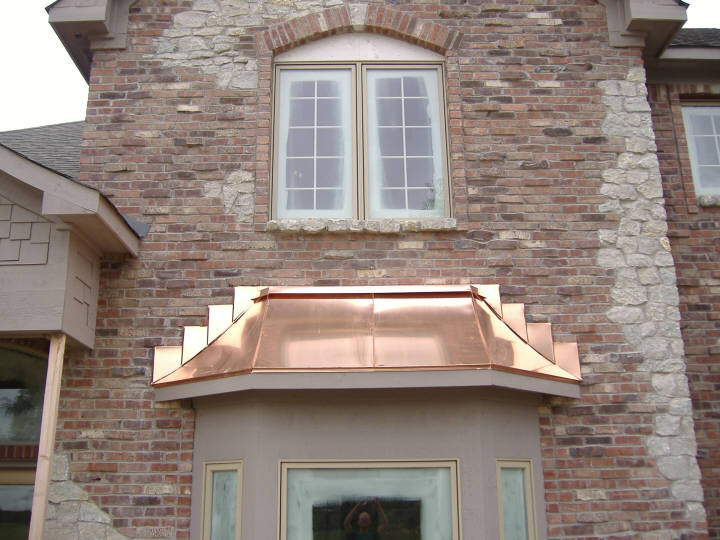 Custom Copper Roof Bay Window Hood