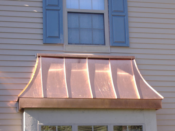 Custom Copper Roof Bay Window Hood