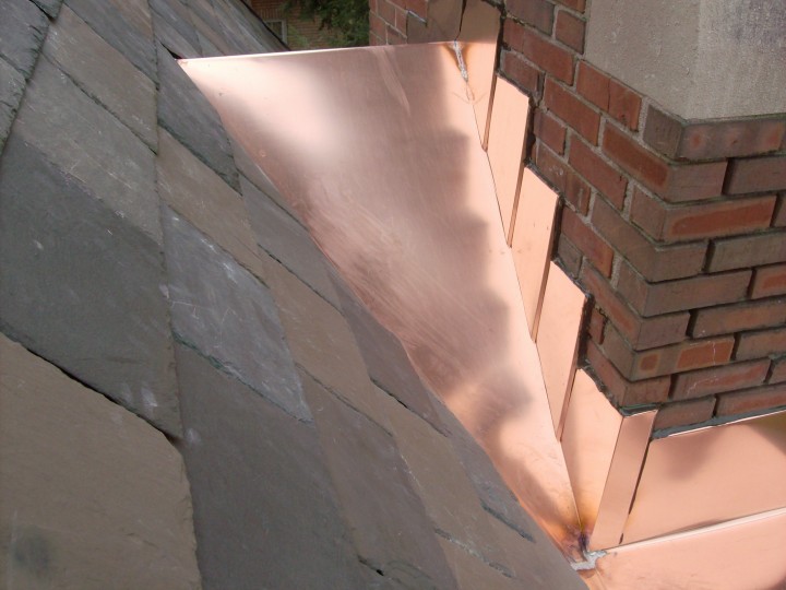 Custom Copper Chimney Saddles (or "crickets")