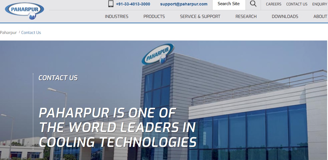 Paharpur Cooling Towers Kolkata Sales Office Address & Phone Number