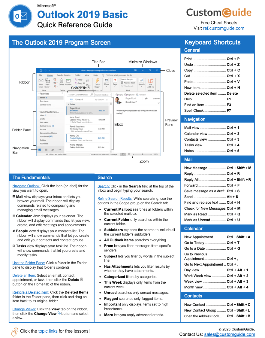 Handy Cheat Sheets Microsoft Office CustomGuide