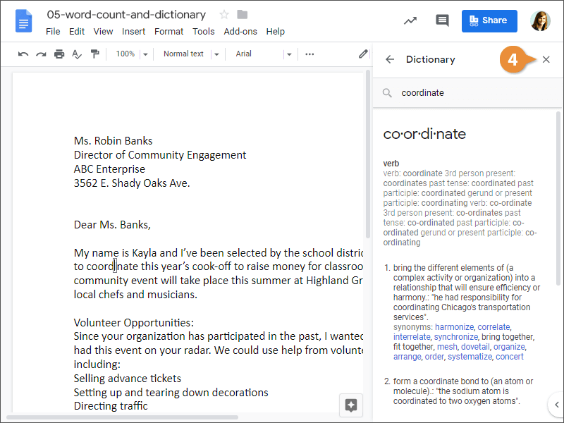 Word Count on Google Docs CustomGuide