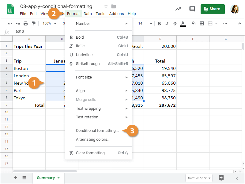 Google Sheets Conditional Formatting CustomGuide