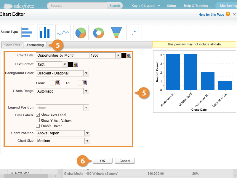 Work with Charts CustomGuide