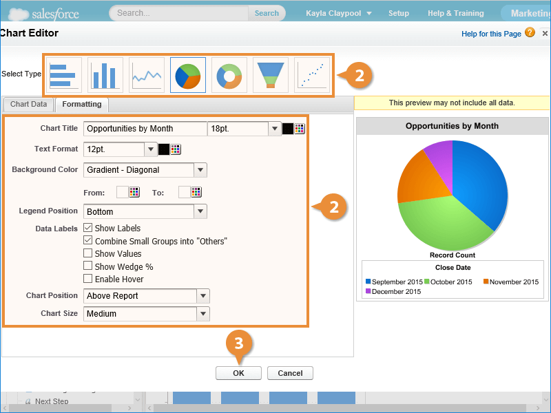 Work with Charts CustomGuide