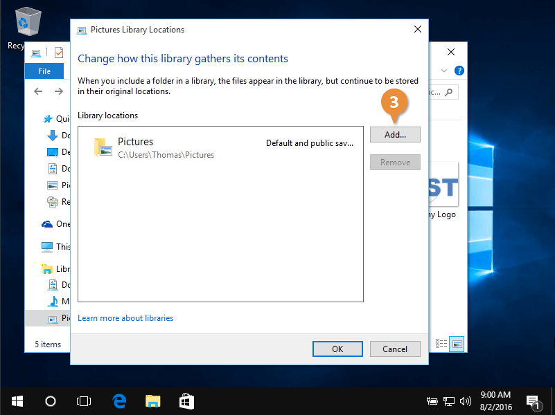 Libraries in Windows 10 CustomGuide