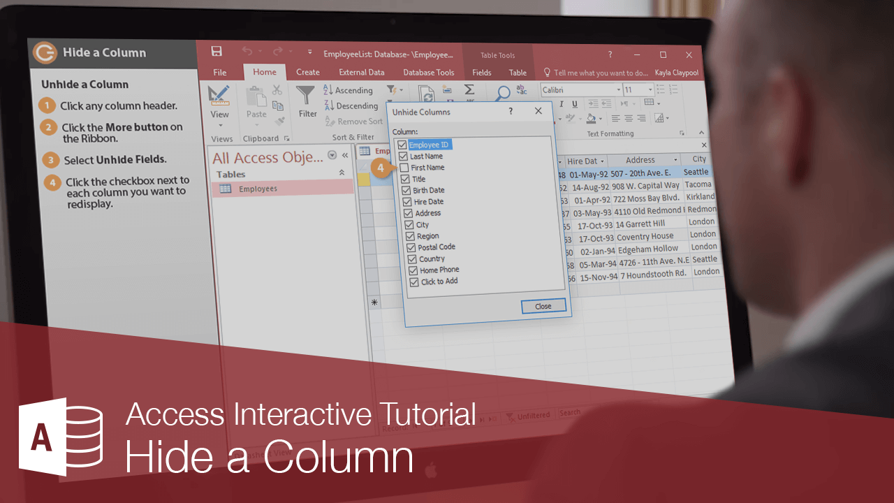 Hide a Column CustomGuide