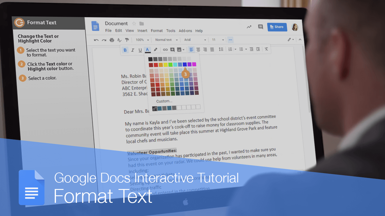 How To Change Text Color In Google Docs The text or font color change