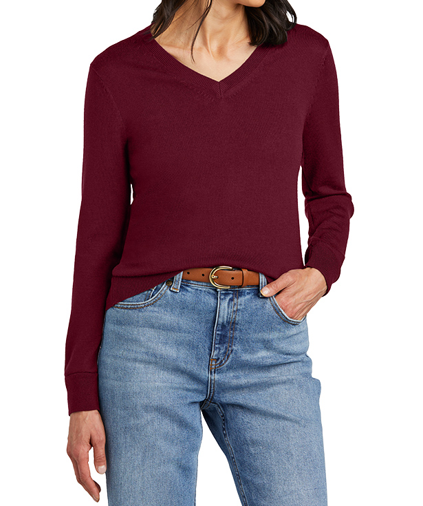 CustomInk Sizing Line-Up for Brooks Brothers Women's Merino V-Neck
