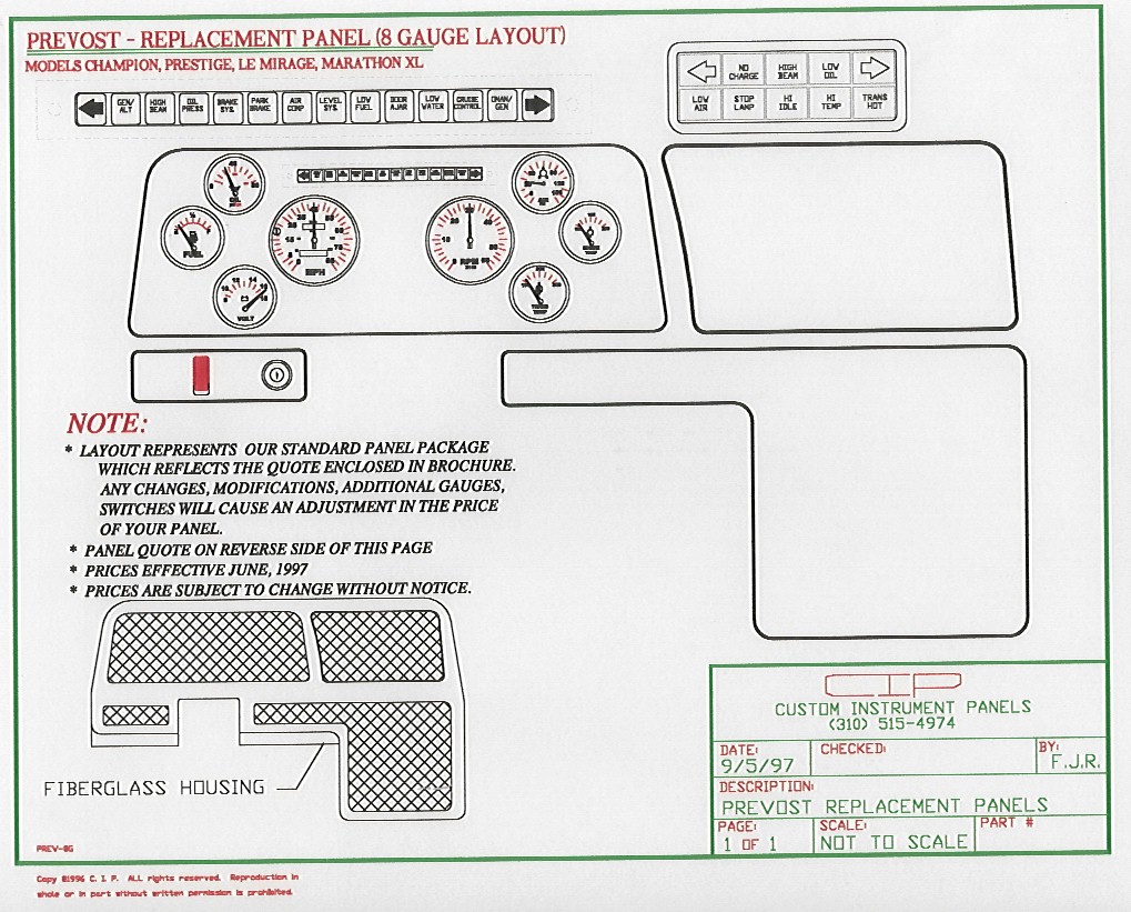 PREVOST HOUSING DIMENSIONS