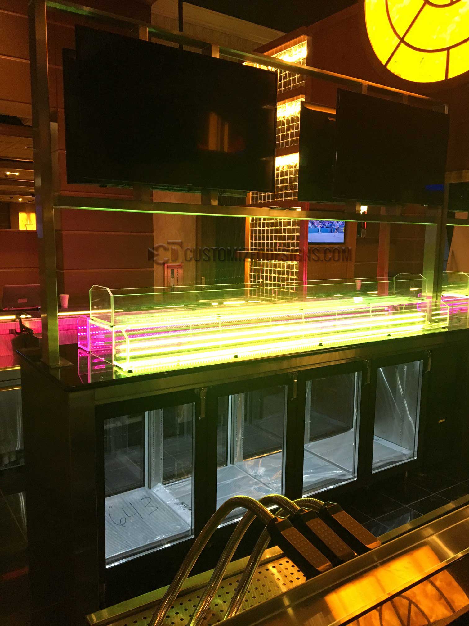 LED Lighted Beer Ice Bins, Back Bar Beverage Displays,Customize Yours!