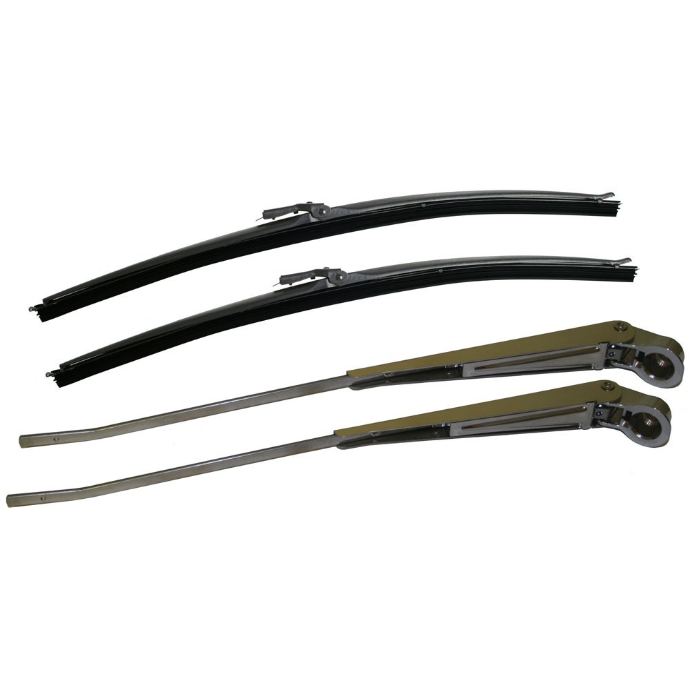 1966 1970 Mustang Windshield Wiper Arm and 16" Blade Kit Polished