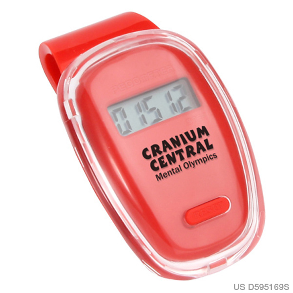 Customized Fitness First Pedometer Red ClipOn Pedometer