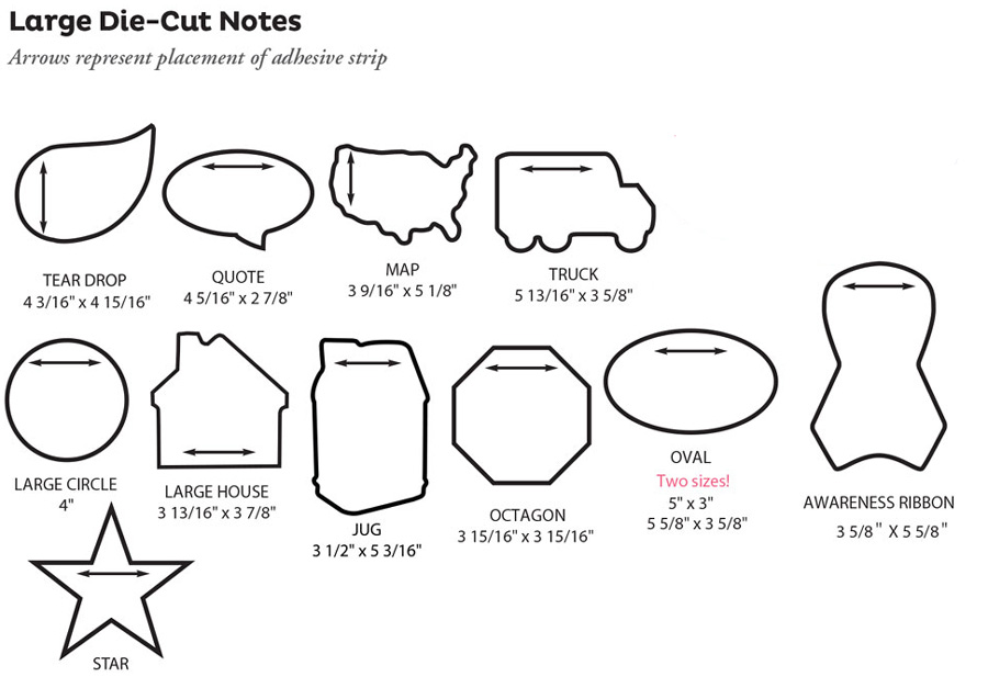 Large DieCut Shaped Notepads