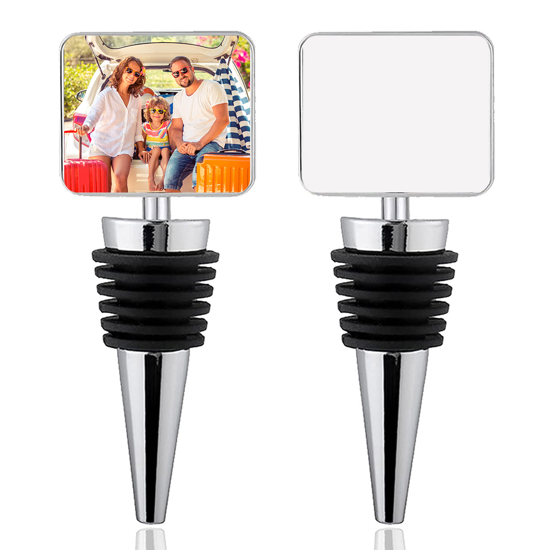 Personalized Wine Bottle Stopper with Photo, Custom Metal Wine Bottle