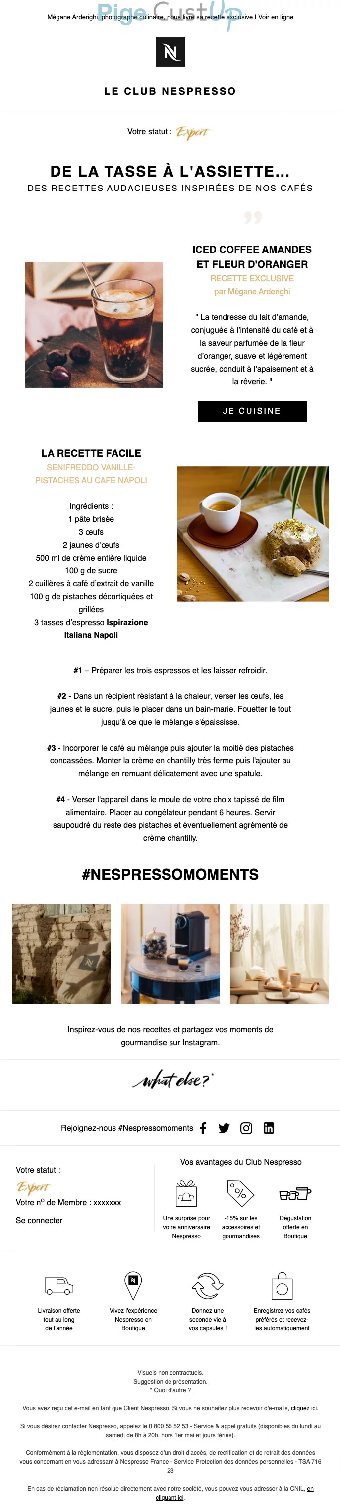 Nespresso Exemple de emailing 08/2022 25007 Benchmark CustUp