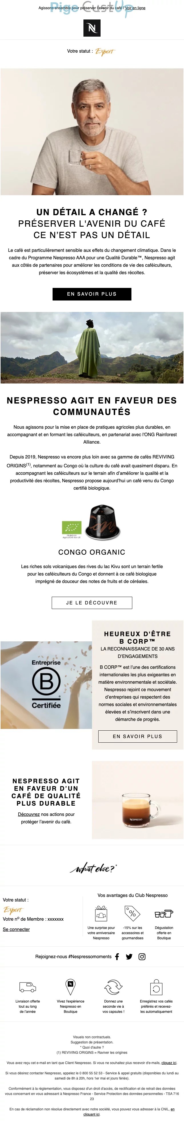 Nespresso Exemple de emailing 10/2022 24987 Benchmark CustUp