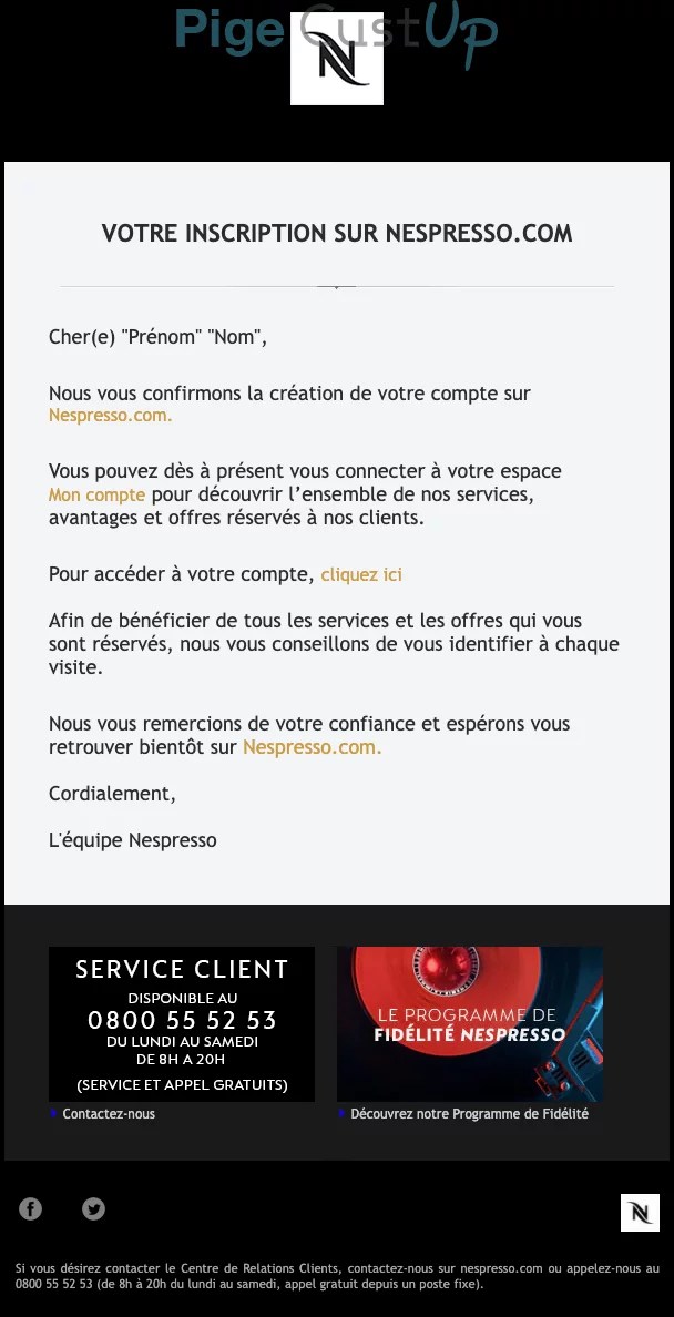 Nespresso Exemple de emailing 10/2022 24982 Benchmark CustUp
