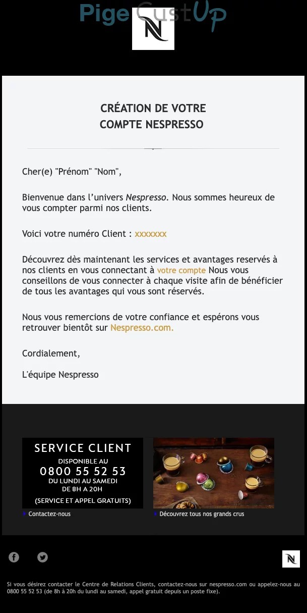 Nespresso Exemple de emailing 10/2022 24983 Benchmark CustUp