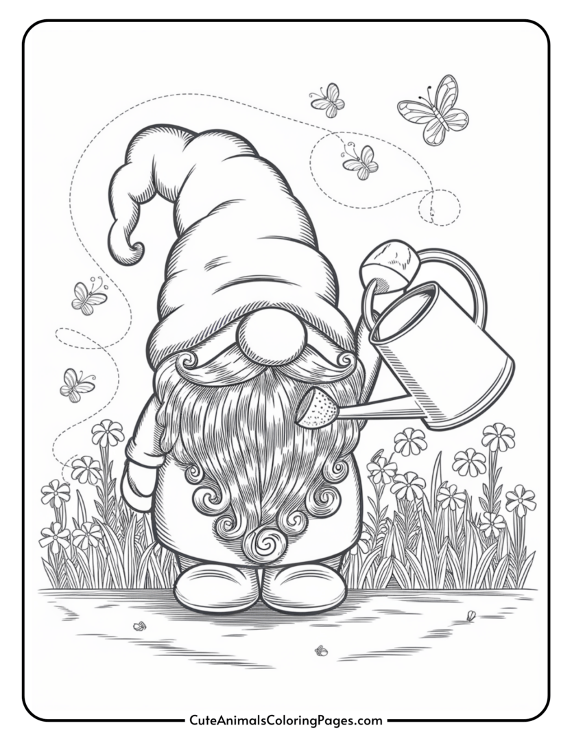 Spring Gnome Coloring Pages (12 Free Printable PDF Pages) Cute Animals Coloring Pages