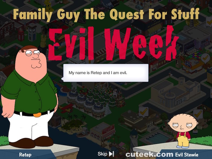Family Guy The Quest for Stuff Evil Week Cuteek