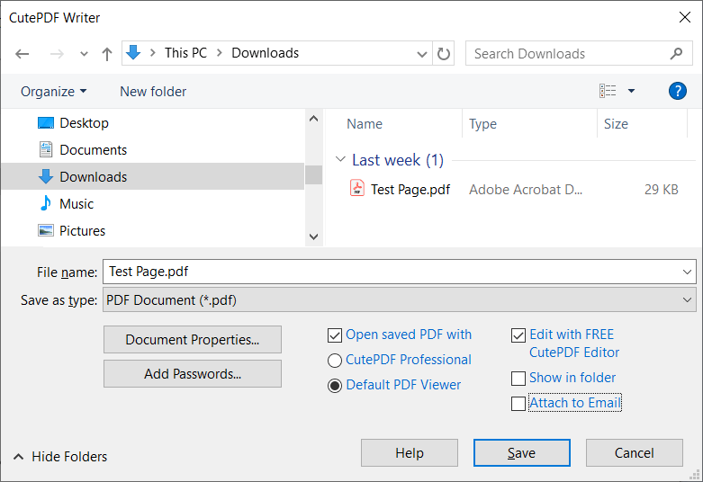 CutePDF Product CutePDF Writer
