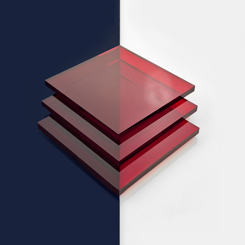 Red Translucent Acrylic Sheet Cut To Size 5 MM CPS