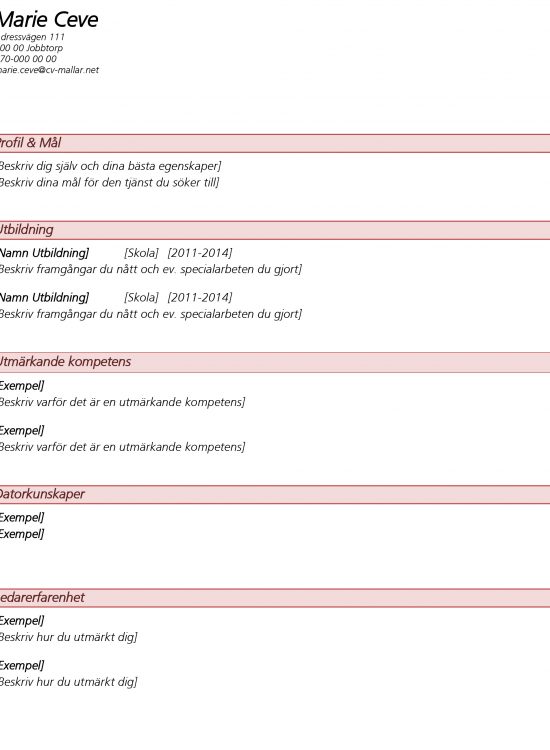CVmall Sommarjobb Perfekt mall för dig som vill ha jobb till sommaren
