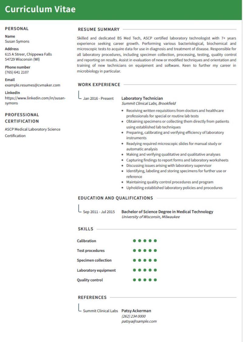 Lab Technician Resume Sample, Template & Writing Guide for 2024
