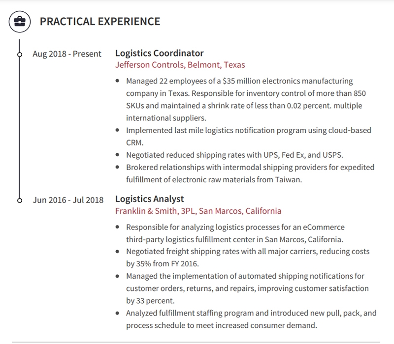 Logistics Coordinator Resume Sample & Writing Tips for 2024