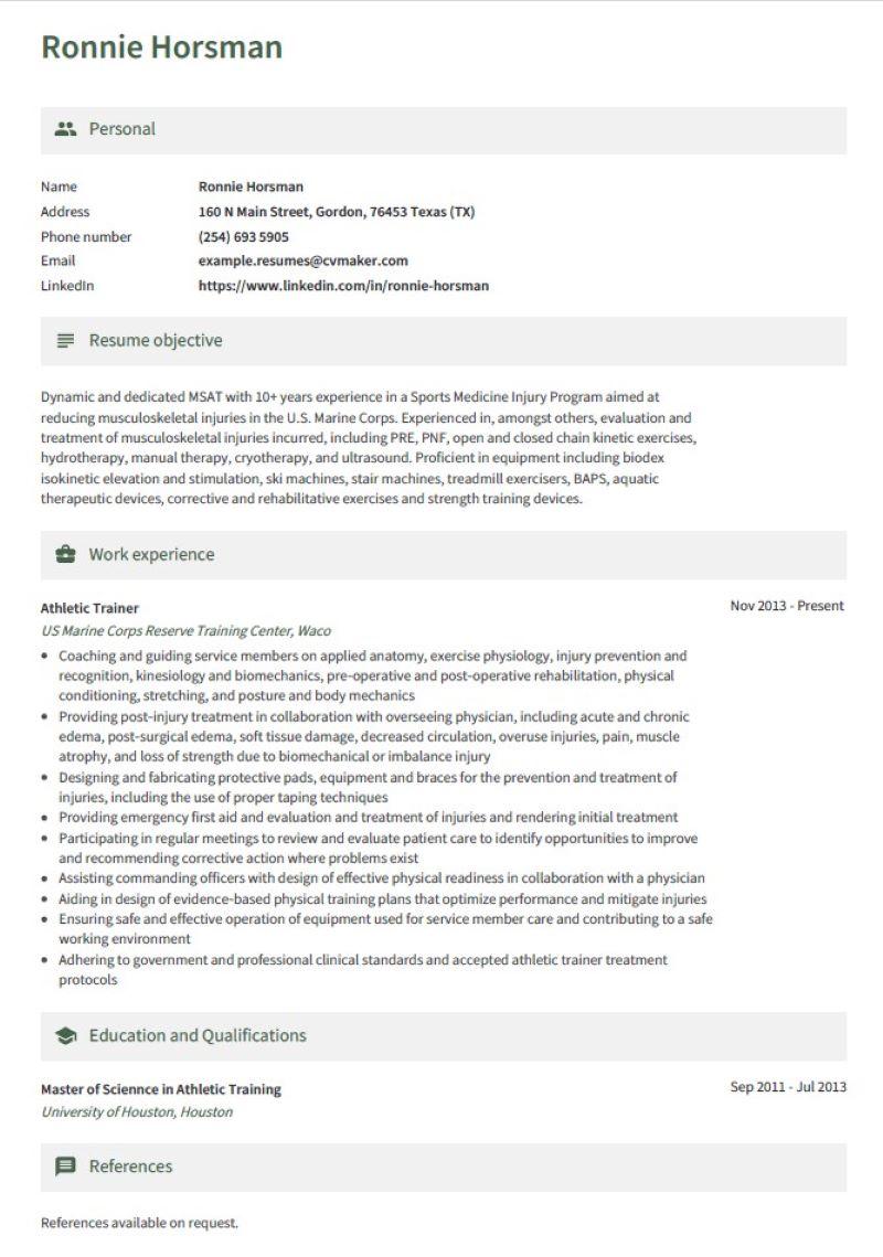 Sports Resume Samples, Template & Writing Guide for 2024