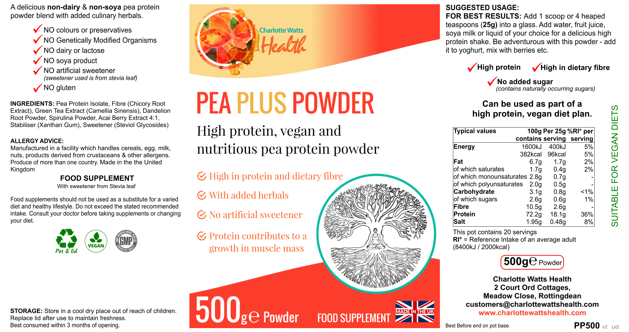 PEA PLUS POWDER Charlotte Watts Health